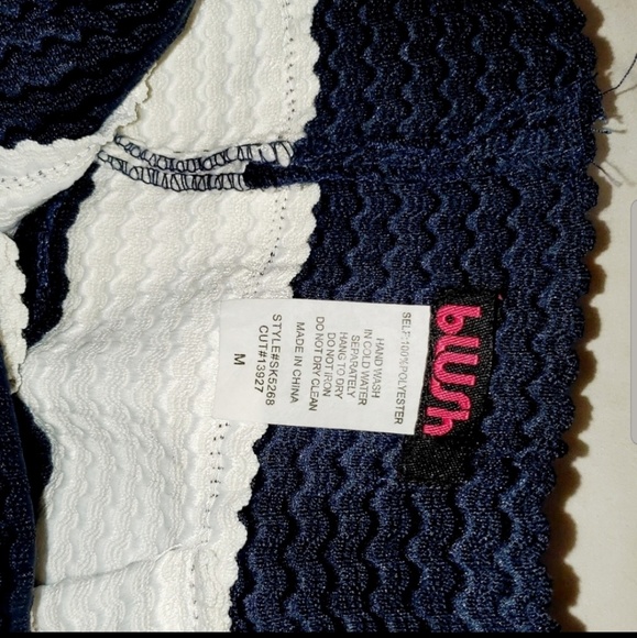 Navy Striped Mini Skirt - Picture 2 of 2